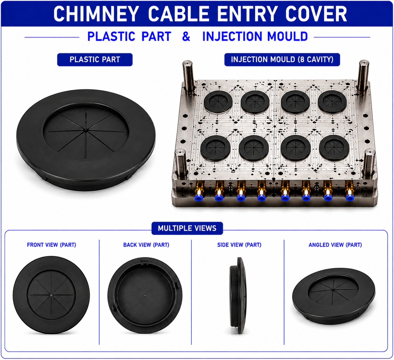 Chimney Plastic Cable Entry Cover Mould and Moulding Service